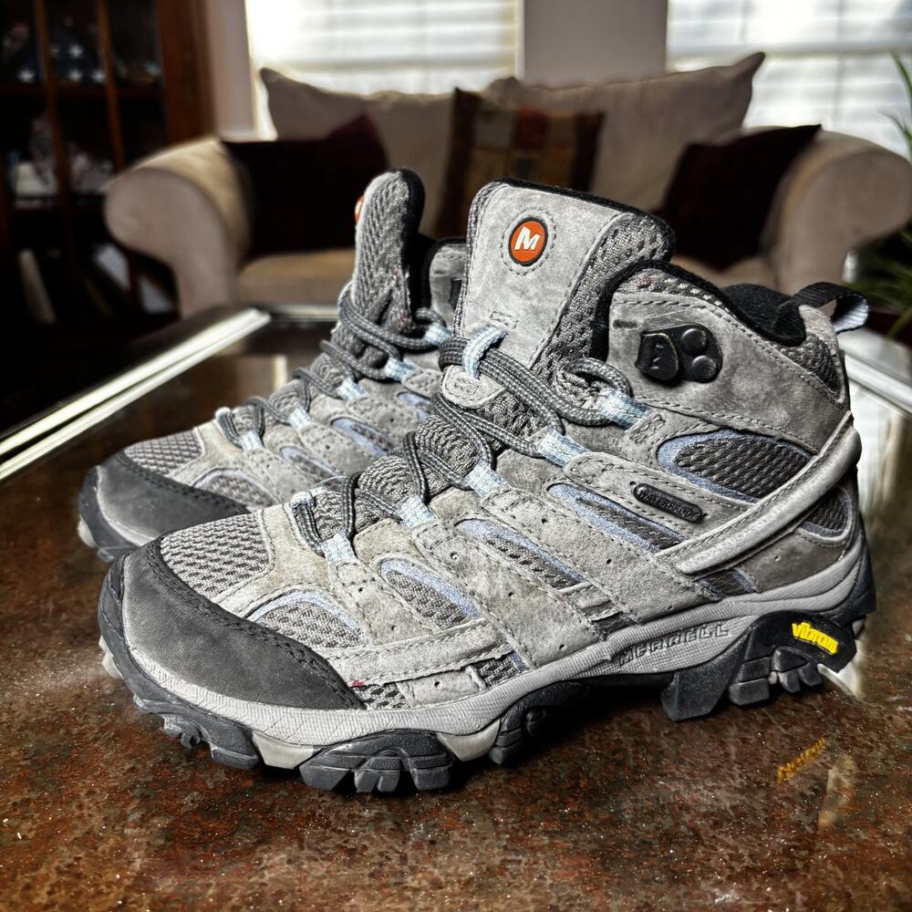 Merrell Moab 2 Waterproof Hiking Shoes Womens Size 6 Brown Trail Outdoor Sneaker